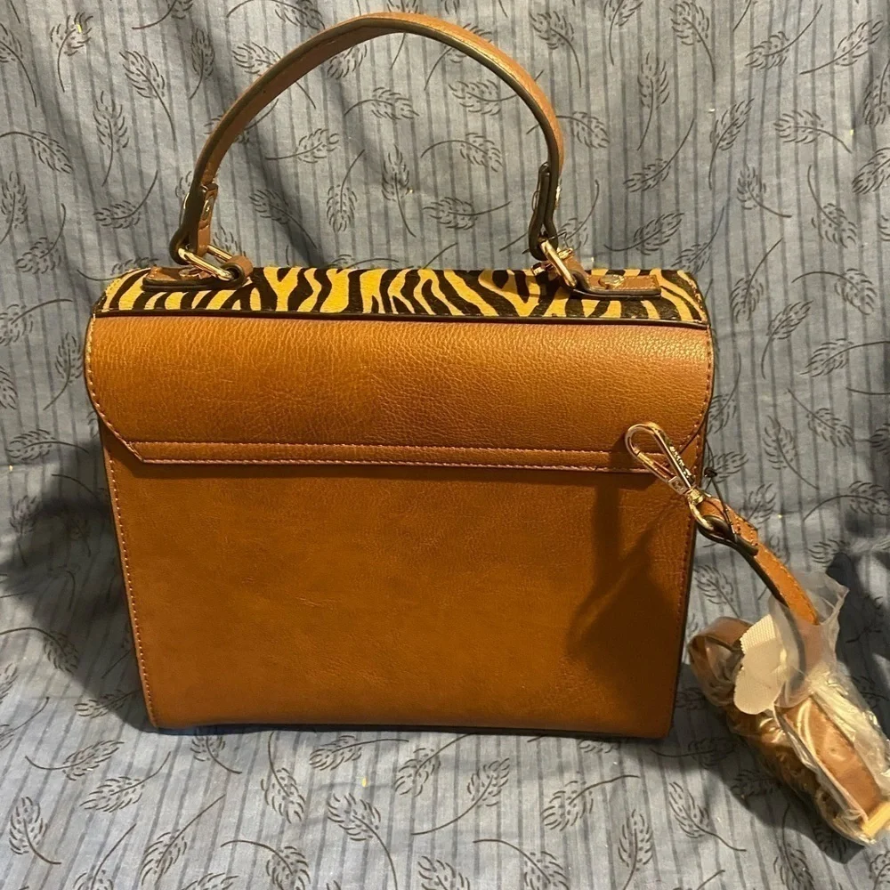 Dune London calf hair zebra stripe convertible clutch bag nwt